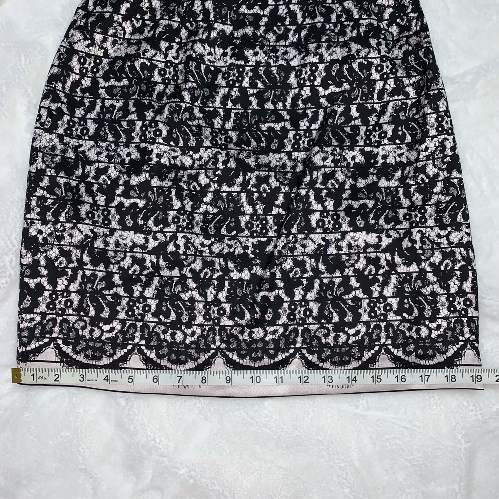 NWOT Tibi Black & Ivory Floral Silk Blend Strapless Dress SZ 8 w/ Measur… - Picture 9 of 16